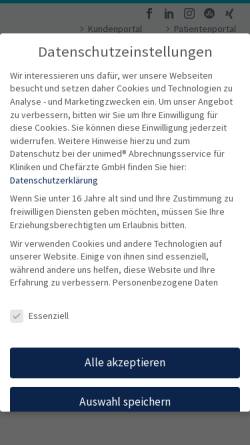Vorschau der mobilen Webseite www.unimed.de, Unimed Chefärzte-Abrechnungs-Service GmbH Noswendel