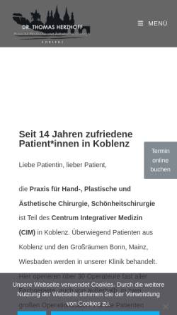 Vorschau der mobilen Webseite www.dr-herzhoff.de, Dr. med. Thomas Herzhoff