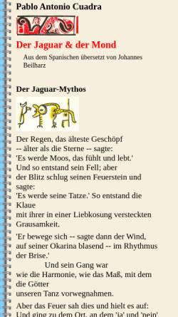 Vorschau der mobilen Webseite www.jbeilharz.de, Der Jaguar und der Mond