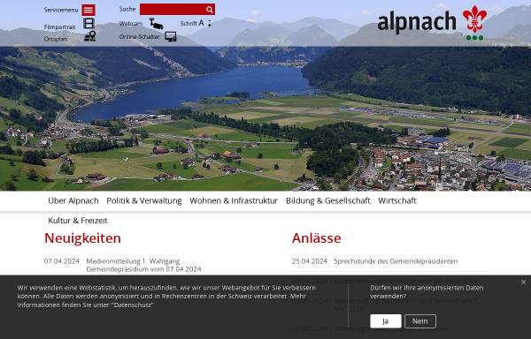 Vorschau von www.alpnach.ch, Alpnach Tourismus