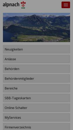 Vorschau der mobilen Webseite www.alpnach.ch, Alpnach Tourismus