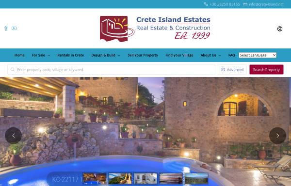 Vorschau von www.crete-island.net, Crete Island Estates, Kalives
