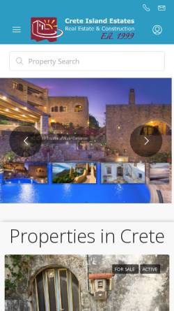 Vorschau der mobilen Webseite www.crete-island.net, Crete Island Estates, Kalives