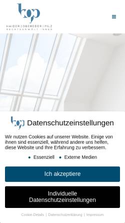 Vorschau der mobilen Webseite www.jus.at, Rechtsanwälte Freimüller/Noll/Obereder/Pilz