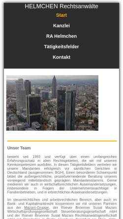 Vorschau der mobilen Webseite www.helmchen-rechtsanwaelte.de, Rechtsanwälte Helmchen und Kollegen