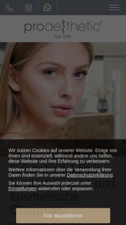 Vorschau der mobilen Webseite www.proaesthetic.de, Foraesthetic Klinik für Plastische und Kosmetische Chirurgie