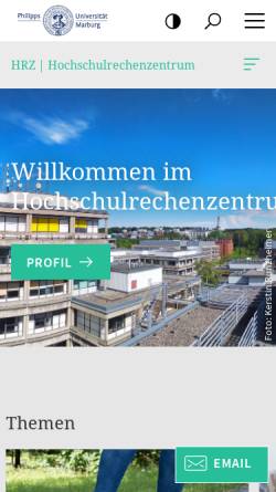 Vorschau der mobilen Webseite www.uni-marburg.de, Hochschulrechenzentrum [HRZ]