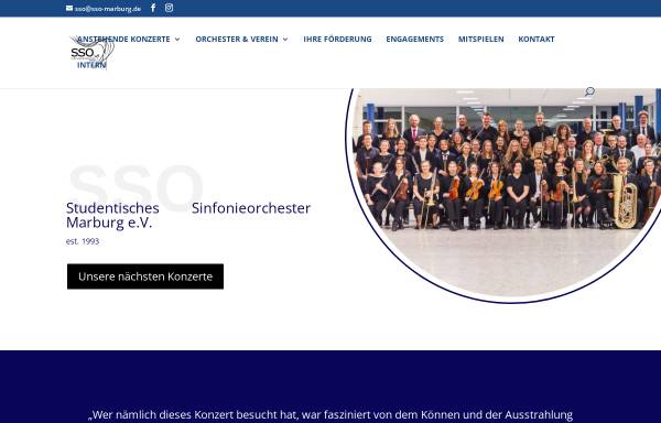 Vorschau von www.sso-marburg.de, Studenten-Sinfonie-Orchester Marburg e.V.