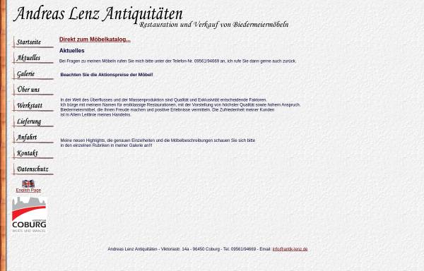 Vorschau von www.antik-lenz.de, Andreas Lenz Antiquitäten