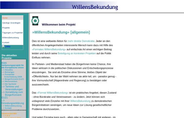 Vorschau von www.willensbekundung.net, Willensbekundung