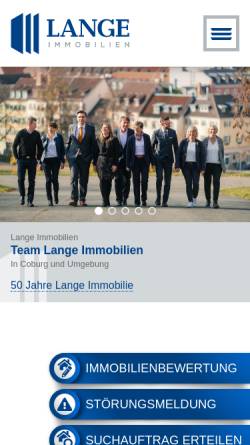 Vorschau der mobilen Webseite www.langeimmobilien.de, Lange Immobilien GmbH
