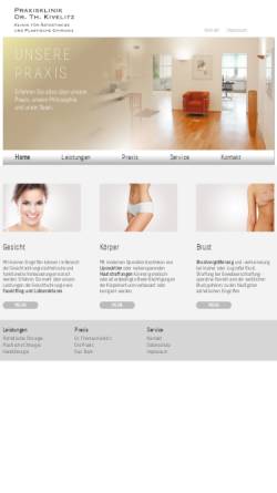 Vorschau der mobilen Webseite www.praxisklinik-dr-kivelitz.de, Kivelitz, Dr. med. Th., Praxisklinik für plastische Chirurgie