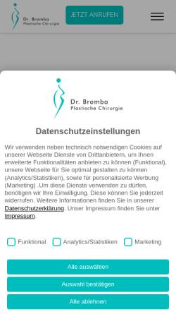 Vorschau der mobilen Webseite www.dr-bromba.de, Klinik für Plastische Chirurgie
