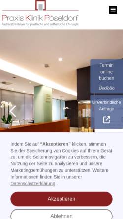 Vorschau der mobilen Webseite www.klinik-poeseldorf.de, Klinik Pöseldorf
