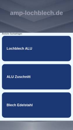 Vorschau der mobilen Webseite www.amp-lochblech.de, AMP Ahltener Metall Produkte GmbH