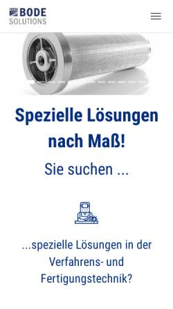 Vorschau der mobilen Webseite www.bodegmbh.de, Bode GmbH
