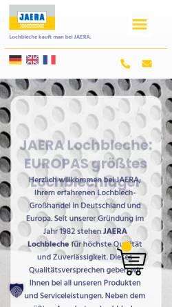 Vorschau der mobilen Webseite jaera.de, Jaera GmbH & Co. KG