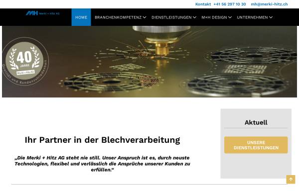 Vorschau von www.merki-hitz.ch, Merki + Hitz AG