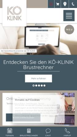 Vorschau der mobilen Webseite www.koe-klinik.de, KÖ-Klinik