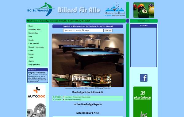 Vorschau von www.bc-w.de, Billard-Club St. Wendel