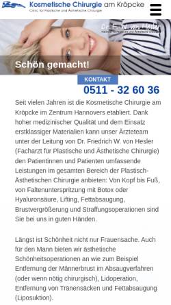 Vorschau der mobilen Webseite dr-von-hesler.de, Kosmetische Chirurgie am Kröpcke