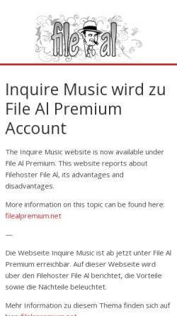 Vorschau der mobilen Webseite www.inquire-music.de, Inquire