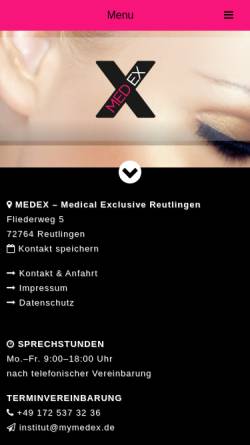 Vorschau der mobilen Webseite mymedex.de, Medex - Medical Exclusive