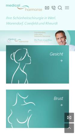 Vorschau der mobilen Webseite www.medical-harmonie.de, Medical Harmonie GmbH
