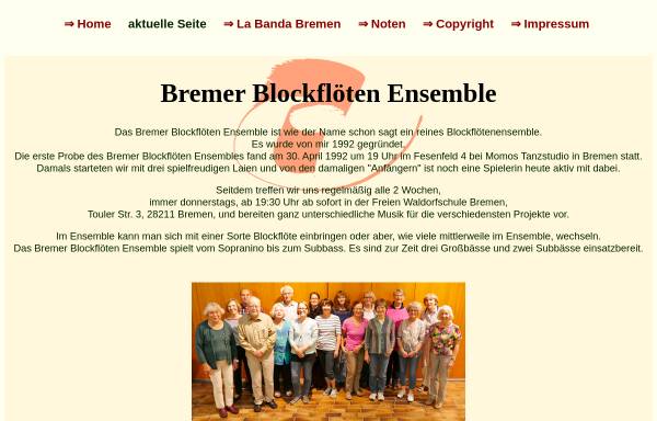 Vorschau von stephanschrader.de, Bremer Blockflötenensemble