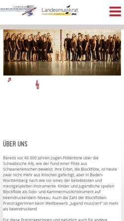 Vorschau der mobilen Webseite www.ljbfo-bw.de, Landes-Jugend-Blockflötenorchester Baden-Württemberg