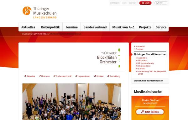 Vorschau von thueringer-blockfloetenorchester.de, Thüringer Blockflötenorchester 