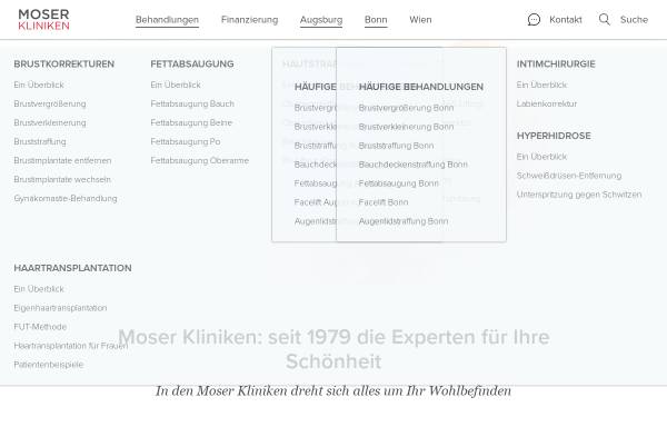 Vorschau von www.moser-kliniken.de, Moser Medical Group Gesellschaft für kosmetische Haarchirurgie und ästhetisch-plastische Chirurgie mbH