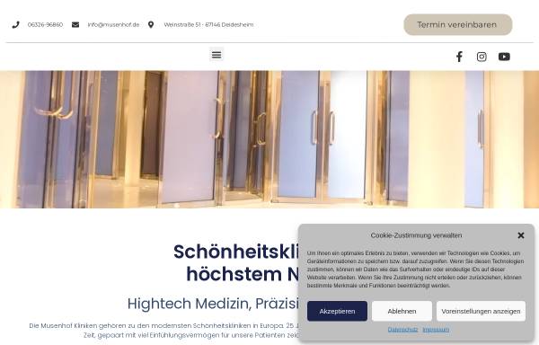 Vorschau von www.musenhof-kliniken.de, Musenhof Kliniken