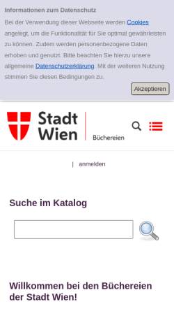 Vorschau der mobilen Webseite www.buechereien.wien.at, Wiener Büchereien