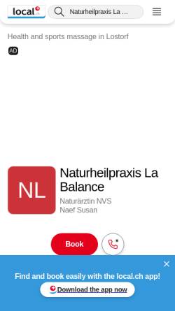 Vorschau der mobilen Webseite yellow.local.ch, Naturarztpraxis La-Balance