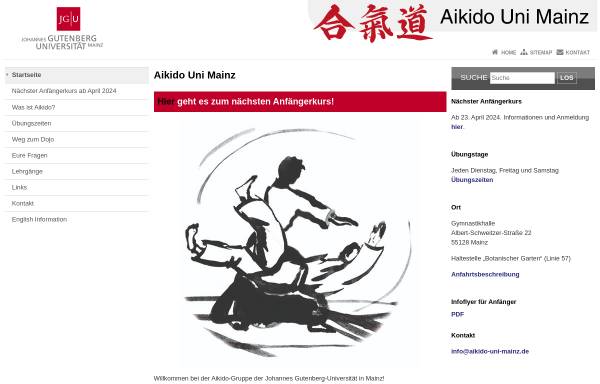 Vorschau von www.aikido.uni-mainz.de, Aikido an der Uni Mainz