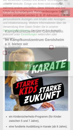 Vorschau der mobilen Webseite www.karate-gerolsheim.de, Aikido Gerolsheim e.V.