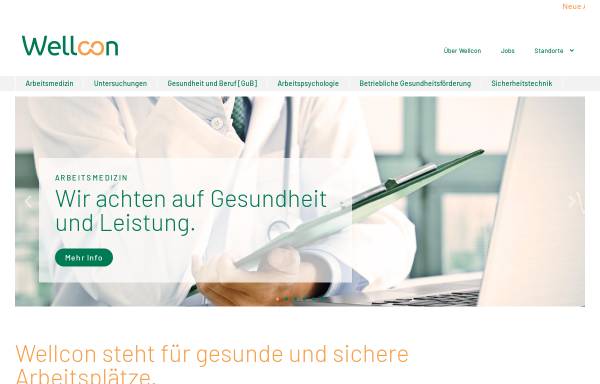 Vorschau von www.wellcon.at, Wellcon Gesellschaft für Prävention und Arbeitsmedizin GmbH