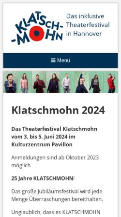 Vorschau der mobilen Webseite projekttheater-klatschmohn.de, Hannover, ProjektTheater Klatschmohn e.V.
