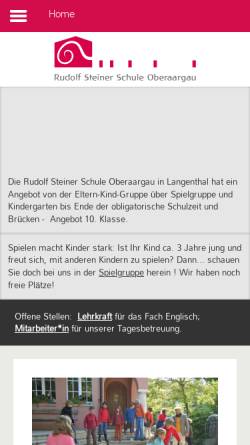 Vorschau der mobilen Webseite www.rsso.ch, Rudolf Steiner-Schule Oberaargau