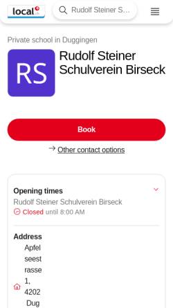 Vorschau der mobilen Webseite yellow.local.ch, Rudolf-Steiner-Schule Birseck