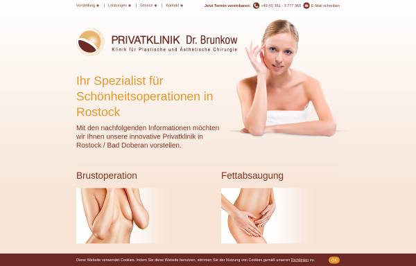 Vorschau von www.privatklinik-brunkow.de, Privatklinik Dr. Brunkow
