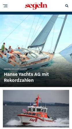 Vorschau der mobilen Webseite www.segeln-magazin.de, Segeln-Magazin.de