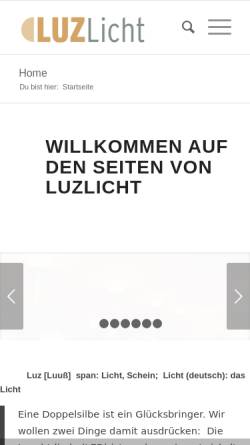 Vorschau der mobilen Webseite www.luzlicht.de, LuzLicht