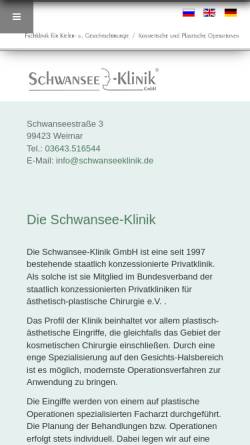 Vorschau der mobilen Webseite schwanseeklinik.de, Schwansee-Klinik GmbH