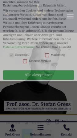 Vorschau der mobilen Webseite www.plast-chirurgie.de, Sensualmedics, Prof. h.c. Dr. med. Stefan Gress