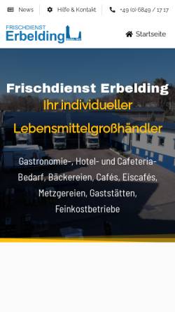 Vorschau der mobilen Webseite www.lebensmittel-erbelding.de, Josef Erbelding GmbH Neuhäusel