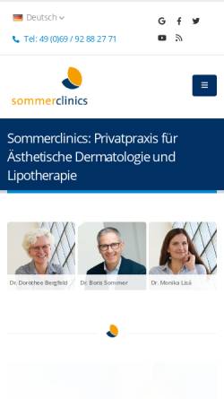 Vorschau der mobilen Webseite www.sommerclinics.de, Sommer, Dr. Boris und Bergfeld, Dr. Dortothee