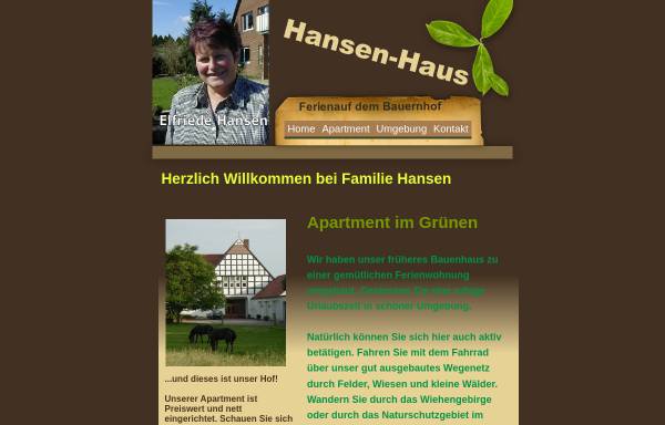 Vorschau von www.hansen-haus.de, Ferienwohnung Hansen