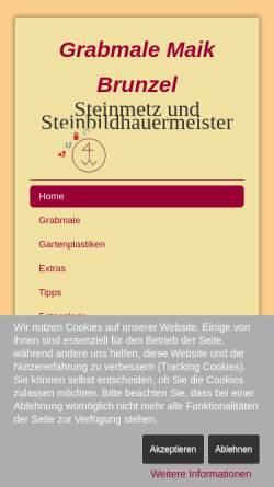 Vorschau der mobilen Webseite grabmale-brunzel.de, Grabmale Brunzel